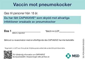 Bild för Häfte – vaccinationskort (Capvaxive)